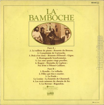 [Pochette de La bamboche (La BAMBOCHE) - verso]