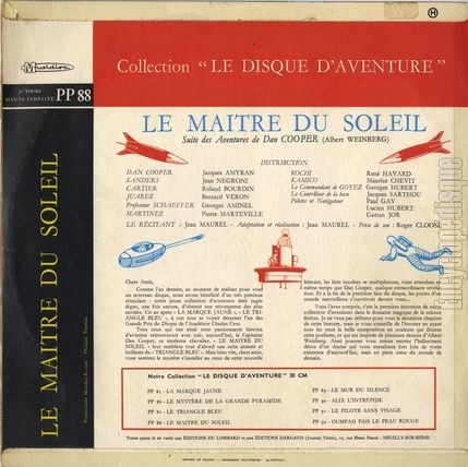 [Pochette de Le maitre du soleil (une histoire du journal Tintin) (Le DISQUE D’AVENTURE) - verso]