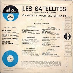 [Pochette de Les Satellites chantent pour les enfants (Les SATELLITES) - verso]