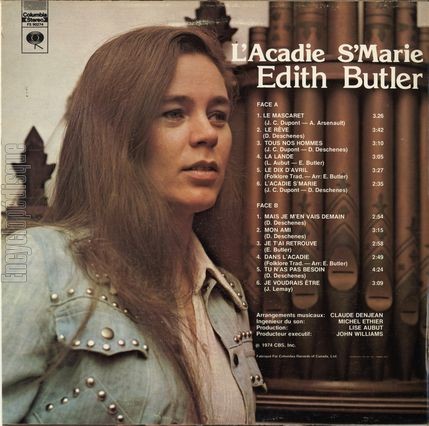 [Pochette de L’Acadie s’marie (dith BUTLER) - verso]