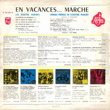 [Pochette de En vacances… marche (Les 4 BARBUS et la CHORALE FDRALE DU SCOUTISME FRANAIS) - verso]