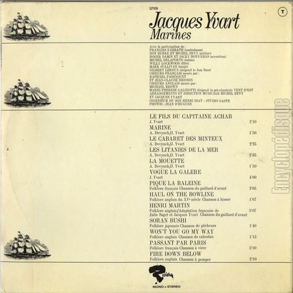 [Pochette de Marines (Jacques YVART) - verso]