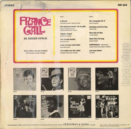 [Pochette de Die grossen Erfolge (France GALL) - verso]