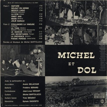 [Pochette de Michel et Dol (MICHEL ET DOL) - verso]