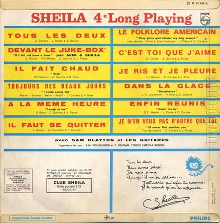 [Pochette de Tous les deux (SHEILA) - verso]