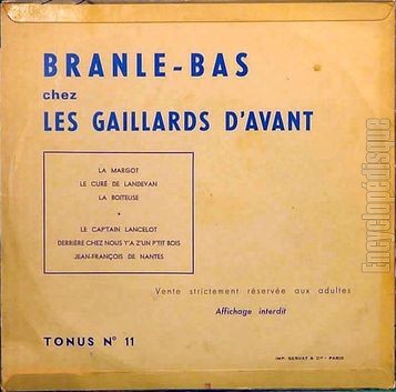 [Pochette de Branle-bas chez les Gaillards d’Avant (Les Gaillards d’Avant) - verso]