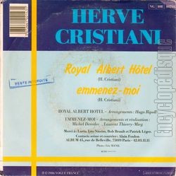 [Pochette de Royal Albert Htel (Herv CRISTIANI) - verso]