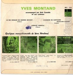 [Pochette de Le roi Renaud de guerre revient (Yves MONTAND) - verso]