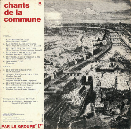 [Pochette de Chants de la commune ( 17 ) - verso]