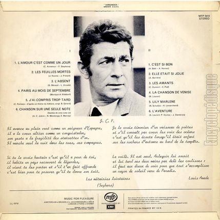 [Pochette de Jean-Claude Pascal (Jean-Claude PASCAL) - verso]