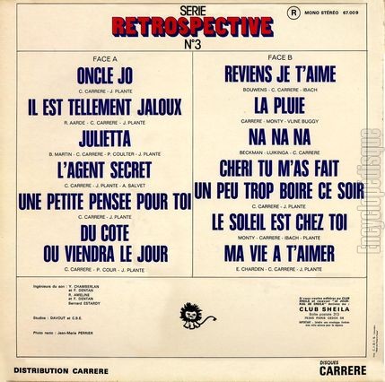 [Pochette de Srie Rtrospective n 3 (SHEILA) - verso]