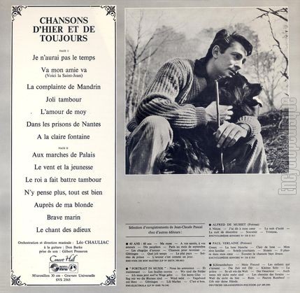 [Pochette de Chansons d’hier et de toujours (Jean-Claude PASCAL) - verso]