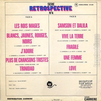 [Pochette de Srie Rtrospective n 4 (SHEILA) - verso]