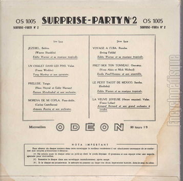 [Pochette de Surprise party n 2 (COMPILATION) - verso]