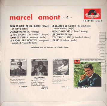 [Pochette de Dans le cœur de ma blonde (Marcel AMONT) - verso]