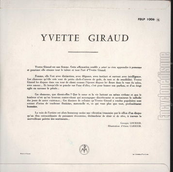 [Pochette de Chansons pour elles (Yvette GIRAUD) - verso]