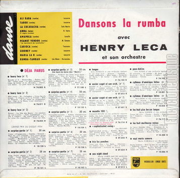 [Pochette de Dansons la rumba (Henry LECA) - verso]