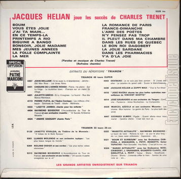 [Pochette de Les grands succs de Charles Trnet (Jacques HLIAN) - verso]