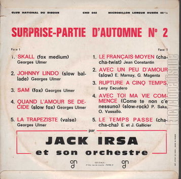 [Pochette de Surprise-partie d’automne n 2 (Jack IRSA) - verso]