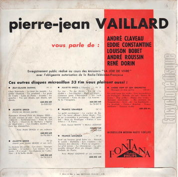 [Pochette de Pierre-Jean Vaillard (Pierre-Jean VAILLARD) - verso]