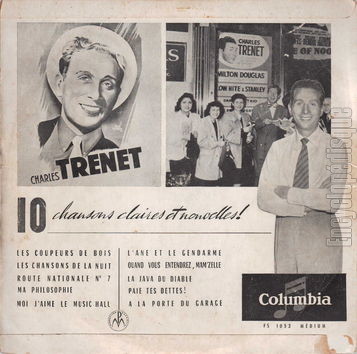 [Pochette de Chansons claires - 10 chansons nouvelles (Charles TRENET) - verso]