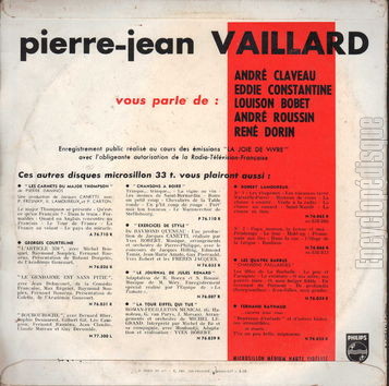 [Pochette de Pierre-Jean Vaillard (Pierre-Jean VAILLARD) - verso]