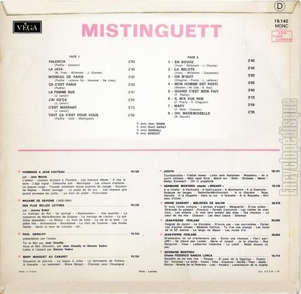 [Pochette de Mistinguett (MISTINGUETT) - verso]