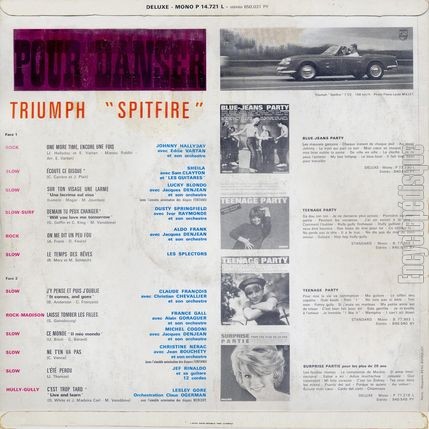 [Pochette de Pour danser  Triumph Spitfire  (COMPILATION) - verso]