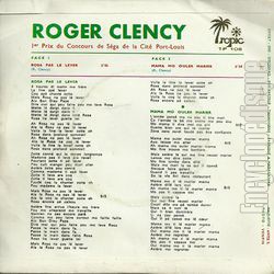 [Pochette de Rosa pas le lever (Roger CLENCY) - verso]