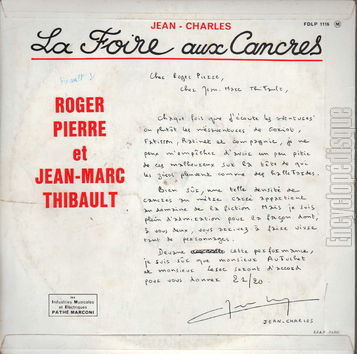 [Pochette de La foire aux cancres (Roger PIERRE et Jean-Marc THIBAULT) - verso]