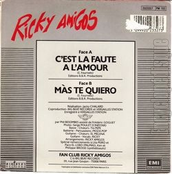 [Pochette de C’est la faute  l’amour (RICKY AMIGOS) - verso]