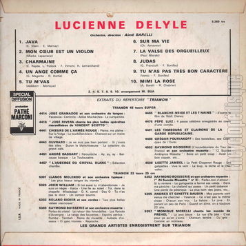 [Pochette de Ses grands succs… (Lucienne DELYLE) - verso]