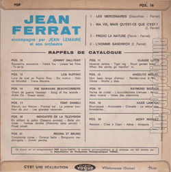 [Pochette de Les mercenaires (Jean FERRAT) - verso]