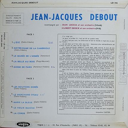 [Pochette de L’t, Notre-dame de la cambriole, La corde… (Jean-Jacques DEBOUT) - verso]