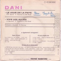 [Pochette de Le jour de la paye (DANI) - verso]