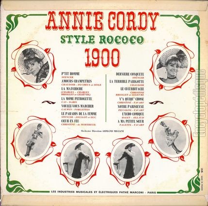 [Pochette de Style rococo 1900 (Annie CORDY) - verso]