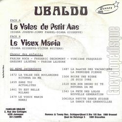 [Pochette de La valse du petit ne (UBALDO) - verso]