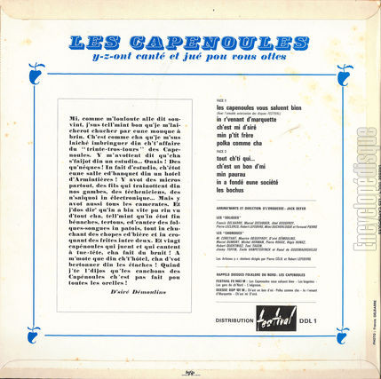 [Pochette de Y cantent et y juent pou vous ottes - Volume 1 (Les CAPENOULES) - verso]