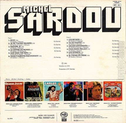 [Pochette de Les ricains, Petit… (Michel SARDOU) - verso]