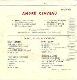 [Pochette de Mademoiselle de Paris (Andr CLAVEAU) - verso]