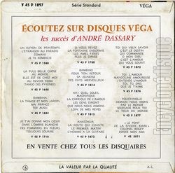 [Pochette de Tangos clbres (Andr DASSARY) - verso]