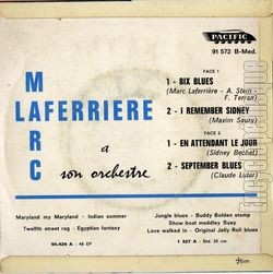 [Pochette de 4 slows (Marc LAFERRIRE) - verso]