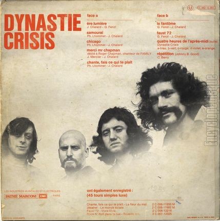 [Pochette de Dynastie Crisis (DYNASTIE CRISIS) - verso]