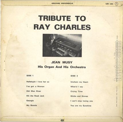 [Pochette de Tribute to Ray Charles (Jean MUSY) - verso]