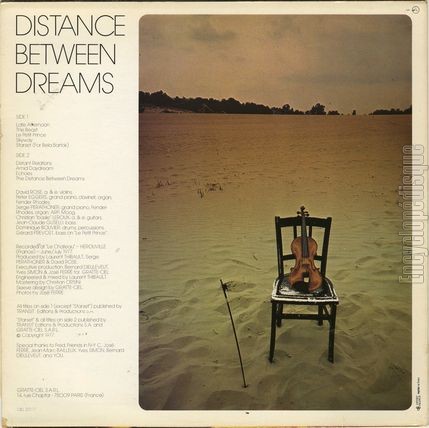 [Pochette de Distance between dreams (David ROSE) - verso]