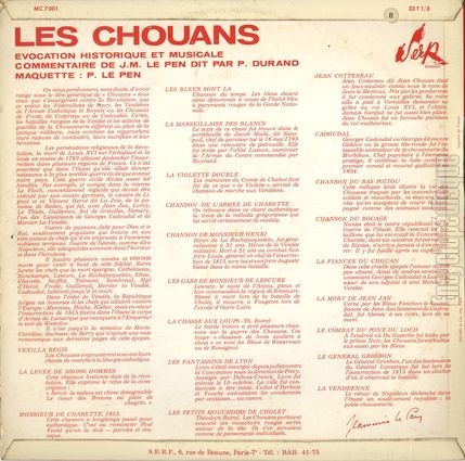 [Pochette de Les chouans "Chants de guerre" (DOCUMENT) - verso]