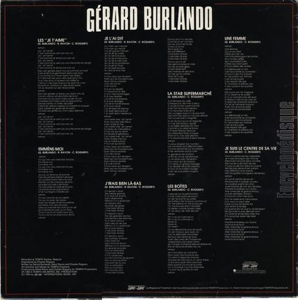 [Pochette de Les "je t’aime" (Grard BURLANDO) - verso]