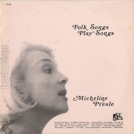 [Pochette de Folk songs - play songs (Micheline PRESLE)]