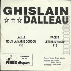 [Pochette de Nous La Marie Doudou (Ghislain DALLEAU) - verso]