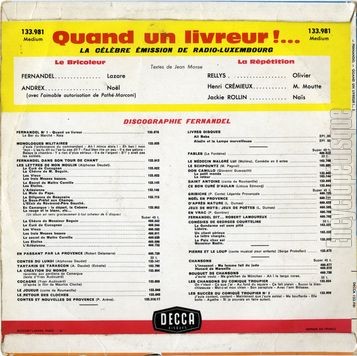 [Pochette de Quand un livreur !… vol. 2 (FERNANDEL) - verso]